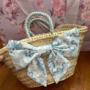 LasPrimas X LoveShackFancy Straw Bow Bag